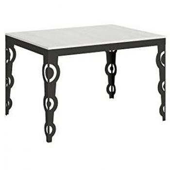 Mesa extensible Karamay Evolution 90x120/224 cm Estructura Antracita Tapa Blanco Fresno