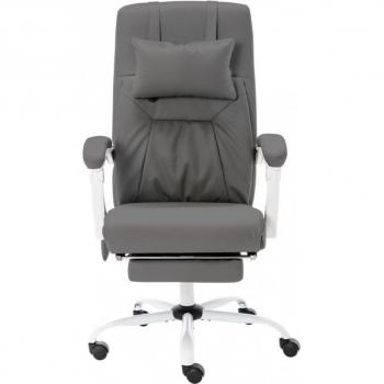 Silla de oficina de masaje cuero sintético gris