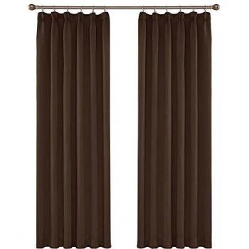 Amazon Brand - Umi Cortinas de Salon Modernas para Ventana Dormitorio Termicas Aislantes Fruncidas 2 Piezas 140 x 280 cm Chocolate