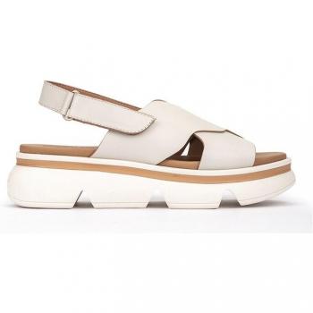 Sandalias planas de piel en color blanco roto - modelo PICERNO