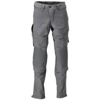 Pantalones de Trabajo Personalizados MASCOT con Bolsillos para Rodilleras, Ligero y Repelente al Agua, Gris Piedra, Talla L32W33.5