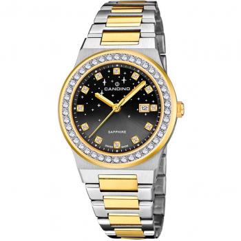 Reloj Candino Lady Elegance C4750/4 para Mujer, Esfera Negra, Caja de Acero Inoxidable 316L Multicolor