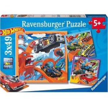 Ravensburger Puzzle Infantil Hot Wheels - Colección de 3 puzzles de 49 piezas, dimensiones 3x19x27 cm