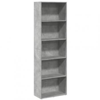 Estantería de madera de ingeniería gris hormigón 60x30x189 cm