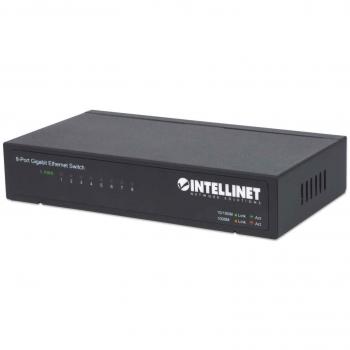 INTELLINET 530347 Gigabit 8 Port Switch Desk Metal