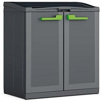 Keter Cubo Compact Store | Sistema de Reciclaje Organizador con 3 Compartimentos Exterior | Dimensiones 90 x 75 x 28,5 cm