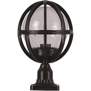 WELLHOME APLIQUE DE SUELO OVAL PARA EXTERIOR, ABS, NEGRO, 23X23X38 CM, CASQUILLO E27 MAX 60 W