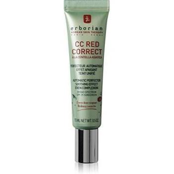 Erborian CC Red Correct with Centella Asiatica - Colour Correcting and Redness Corrector Cream for Face - Korean Skincare with Soothing Effect for Natural Even Complexion SPF 25 - All Skin Type - 15ml