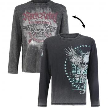 Rock Rebel by EMP Rock and Roll Dreams Come Through Manga Larga Negro 4XL
