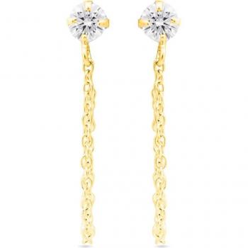 Pendientes Essential de Luxenter en Plata de Ley 925 con Baño de Oro y Circonita Brillante