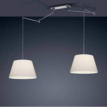 Lámpara colgante Certo cónica 2 luces blanca E27, giratoria y ajustable