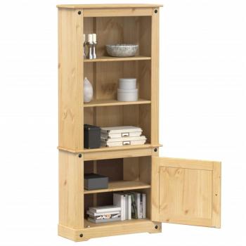 Aparador de madera maciza de pino 74x38x170 cm Marrón