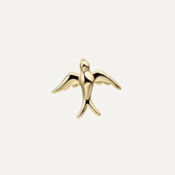 Pendiente Piercing Liberty de Plata 925 con Baño de Oro 18K y Diseño de Golondrina