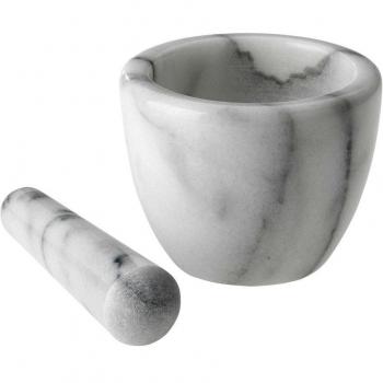 Westmark Mortero de mármol, Alto, Diámetro interior: aprox. 7,5 cm, Gourmet, Blanco/Gris, 69592260