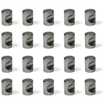 Emuca - Tirador para muebles, pomo para cajón, armario, mueble de cocina, baño, dormitorio y oficina, Ø20mm, Zamak