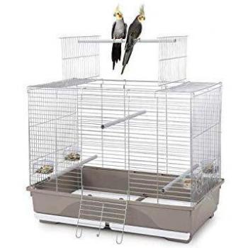 IMAC Jaula Pájaros WILMA, Blanco-Gris para Pájaros