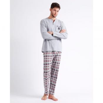 Pijama de Hombre Manga Larga Lou Lou Goodnight en Gris Claro