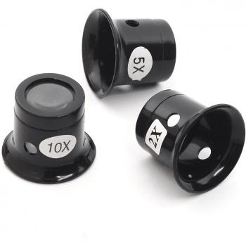Trixes 3pc jewellerzs watchmaker eye loupe magnifying glass set