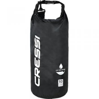 Cressi Bolsa Estanca PVC Tek 10L, impermeable, ultraligera, multiuso, unisex adulto, color negro