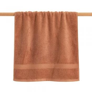 Toalla de baño 100% algodón peinado 650 gr. Burnt Orange 70 x 140 cm, secado rápido y altamente absorbente