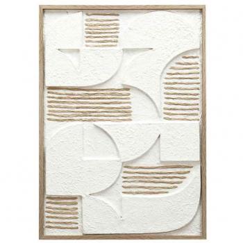 Cuadro Abstracto Beige Rectangular 70x50x3cm