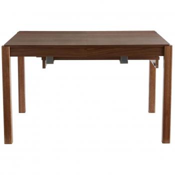 Mesa de comedor extensible rectangular nórdica con acabado en nogal 125-238 cm AGALI