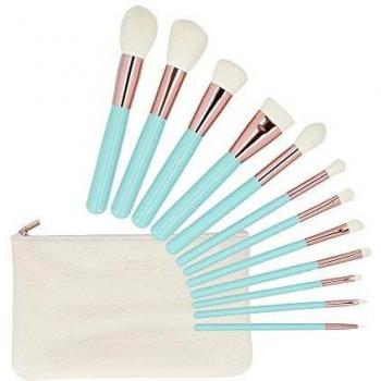 Set de 12 Brochas de Maquillaje MIMO Turquesa con Estuche