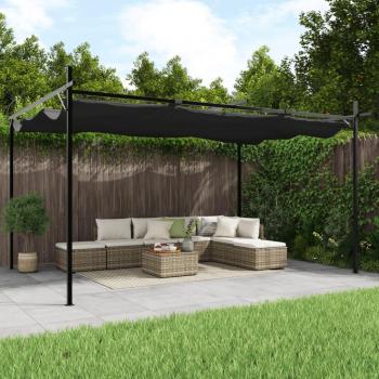 Pérgola con Techo Retráctil Antracita 395x292x230 cm