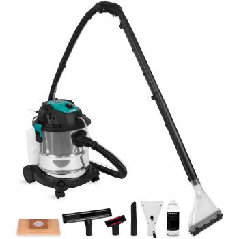 VONROC Limpiador de alfombras 1400W - aspirador - para aspirar en húmedo y en seco - incluye detergente, bolsa de polvo y varias boquillas