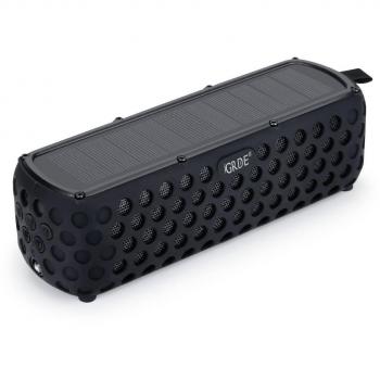 Altavoz Bluetooth GRDE® Waterproof Altavoz Inalámbrico Portátil con Bluetooth 4.0, Endurance about 30 Hours con Panel Solar, Solar Altavoces para Android Movil, iphone, ipad, MP3/4, etc