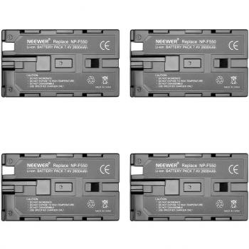 Neewer 4 piezas 2600mAh batería de reemplazo para Sony batería NP - F550/570/530, recargable para Sony HandyCams, CN-216 Neewer CN-160 de luz LED, Neewer 759 74K Feelword 760 759 74K campo 760 Monitor