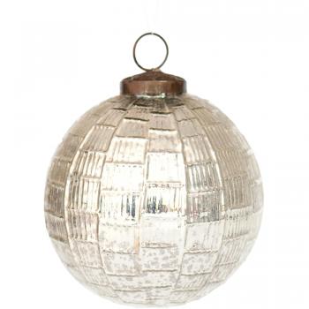 Insideretail 100901 - 2-sil-18 Navidad ahorcamiento zarcillos bola de decoración antiguo efecto cristal plata 60 mm Conjunto de 18