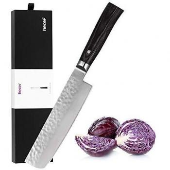 hecef Cuchillo de Chef para Fruta y Verduras, 7 Pulgadas Cuchillo Nakiri