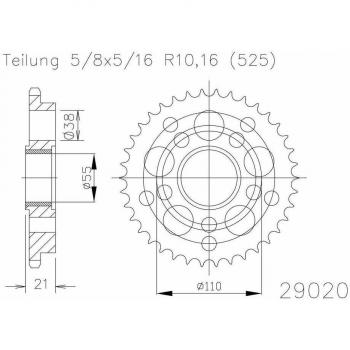 Corona – Plato Transmision Esjot Acero 50 – 29020 42 Dientes