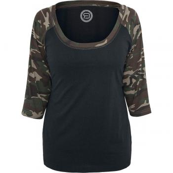 R.E.D. by EMP 3/4 Contrast Raglan tee Camisa Manga Larga Negro/Camuflaje 5XL