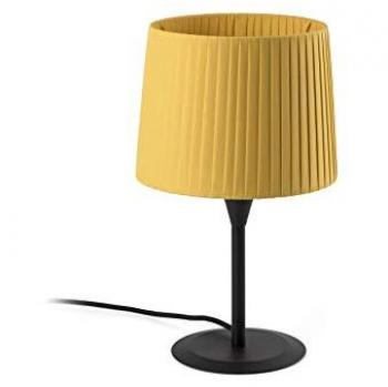 Lámpara de mesa Samba Mini Negra con Detalle Amarillo, Acero 36 Cm