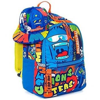 Mitama Mochila Plus, Fluo Graffiti, Boy, escuela y tiempo libre, con sombrero de regalo y bolsa de compra