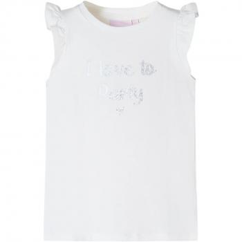 Camiseta infantil con mangas de volantes blanco 140