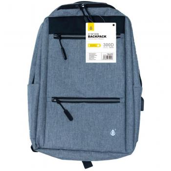 Mochila para Portátil R4008 Gris - Nylon y PU, Repelente al Agua, Hasta 16