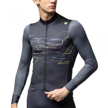 Maillot Alé PR.E Megabyte manga larga verde oscuro y amarillo - Talla M