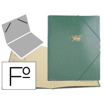 Carpeta clasificadora cartón compacto Saro folio verde - 12 departamentos