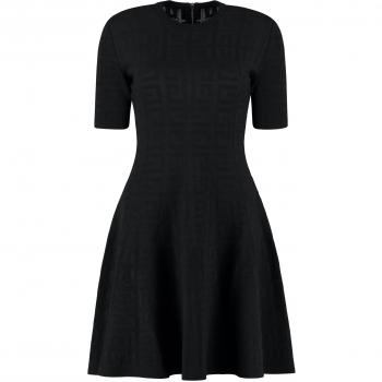 Givenchy Women's Jacquard Knit Mini-Dress in Black | Size Small | BW21DJ4ZA4 Color 001