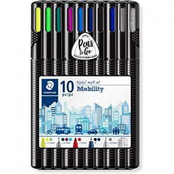 STAEDTLER 34 SB10MS Triplus Mobile Work. Estuche exclusivo STAEDTLER box con un surtido de 10 instrumentos de escritura triplus, ideal para tu oficina o para llevar donde quieras