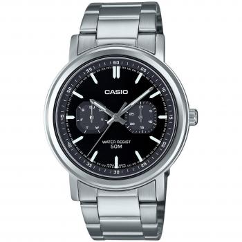 Casio Standard Analog Men's Watch - Stainless Steel, Black Dial, Quartz MTP-E335D-1EV