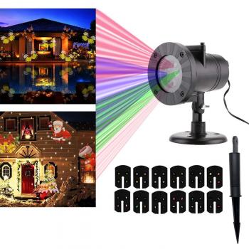 LED Proyector Luces de Navidad, Interior Al aire libre Proyector Luces de Proyector 12 Mover Patrones Cambiables Impermeable LED Iluminación del paisaje para la Navidad Fiesta Patio Jardín Cumpleaños Boda Vacaciones