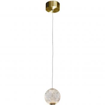 Lámpara colgante LED Austral Schuller, oro/transparente, 1 luz, diámetro 12 cm