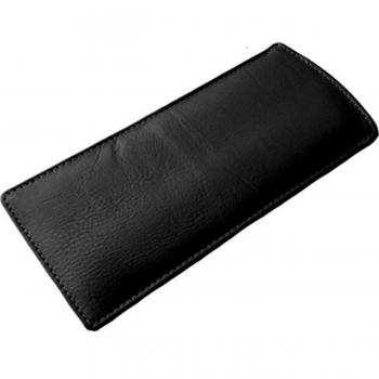Funda delgada de piel suave para gafas, Negro