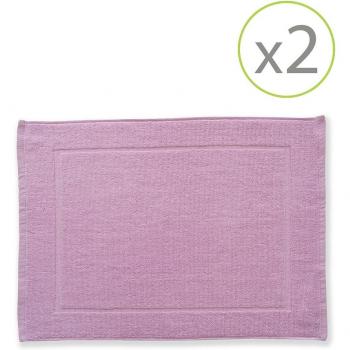 Toalla La Mariposa de Oro 100% Algodón lisa 500 gr Malva, extra suave; Pack de 2 alfombrines de baño de 45 x 65 cm malva