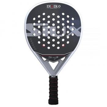 Siux Diablo Revolution 2 - Pala de Pádel Profesional - Carbono 3K - Híbrida - Negro/Blanco/Plateado