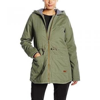 Roxy Primo Parka - Cazadora con cremallera para niña, color verde, talla L